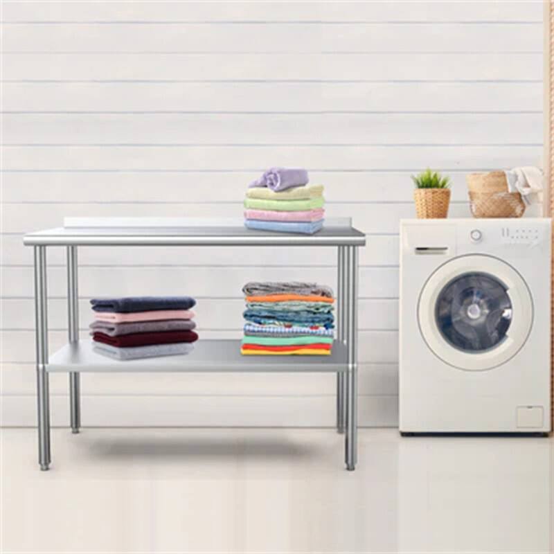Stainless Steel Table with Undershelf & Backsplash