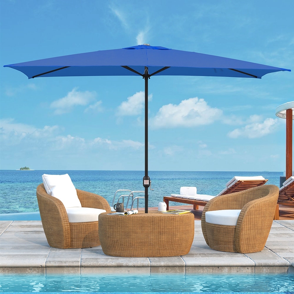 blue rectangular patio umbrella 15X9Ft Large Double Sided Outdoor Twin The cantilever umbrella provides you with a cool space Cantilever Umbrella Navy Blue Patio