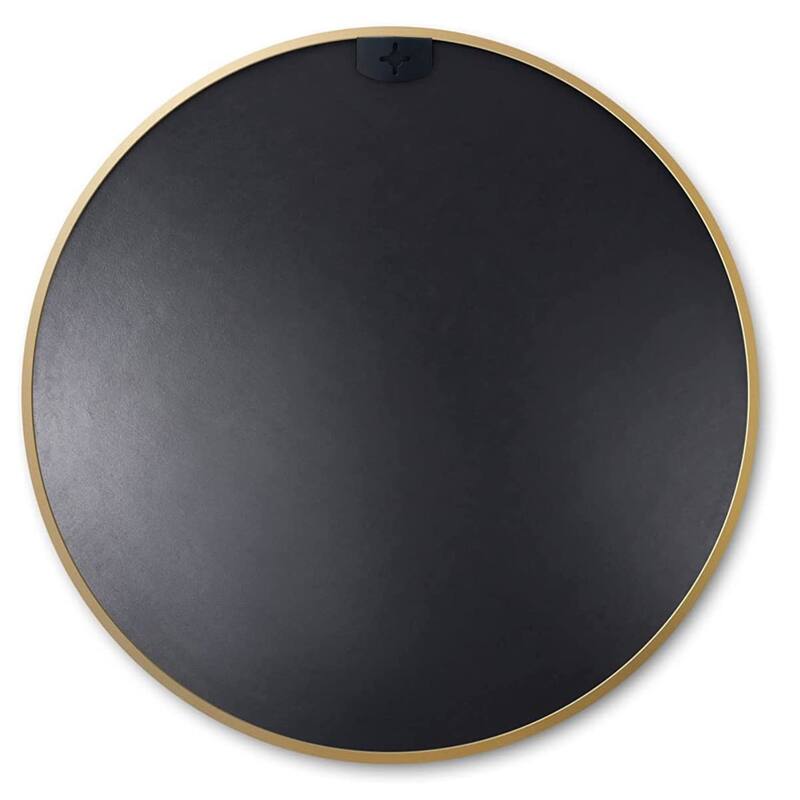 GDFStudio - Rivello Modern Ultra Slim Round Bathroom Vanity Decorative Mirror with Wide Viewing Angle & Metal Frame