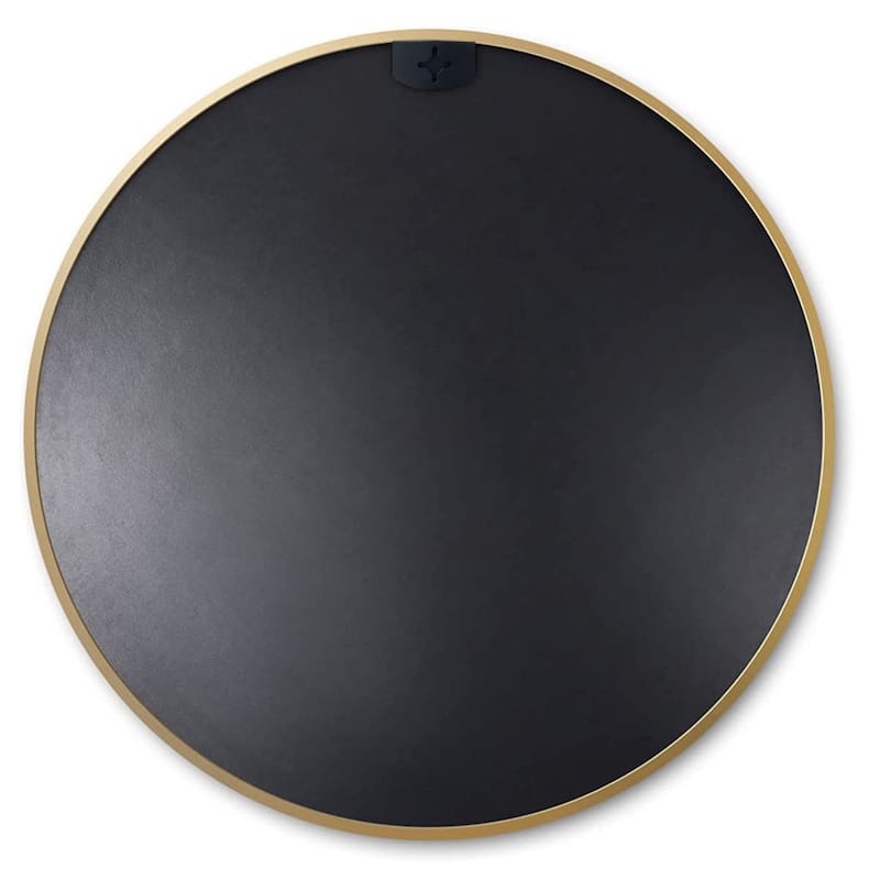 GDFStudio - Verano Modern Round Bathroom Vanity Decorative Mirror with Expansive Reflective Depth & Metal Frame