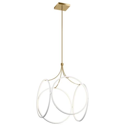 Kichler élan Ciri 34.75 inch Large LED Pendant White with Champagne Gold Accent