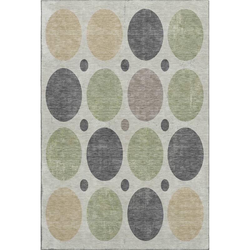 Premium Washable Super Soft Casual Circles Mayfield Rug