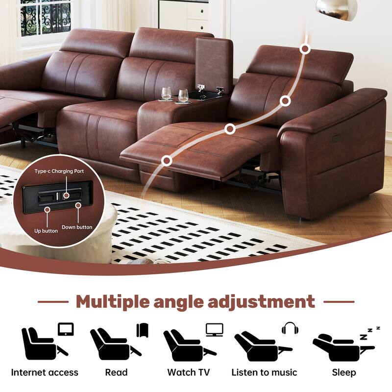 Power Recliner 3-Piece Loveseat Set with Storage Console