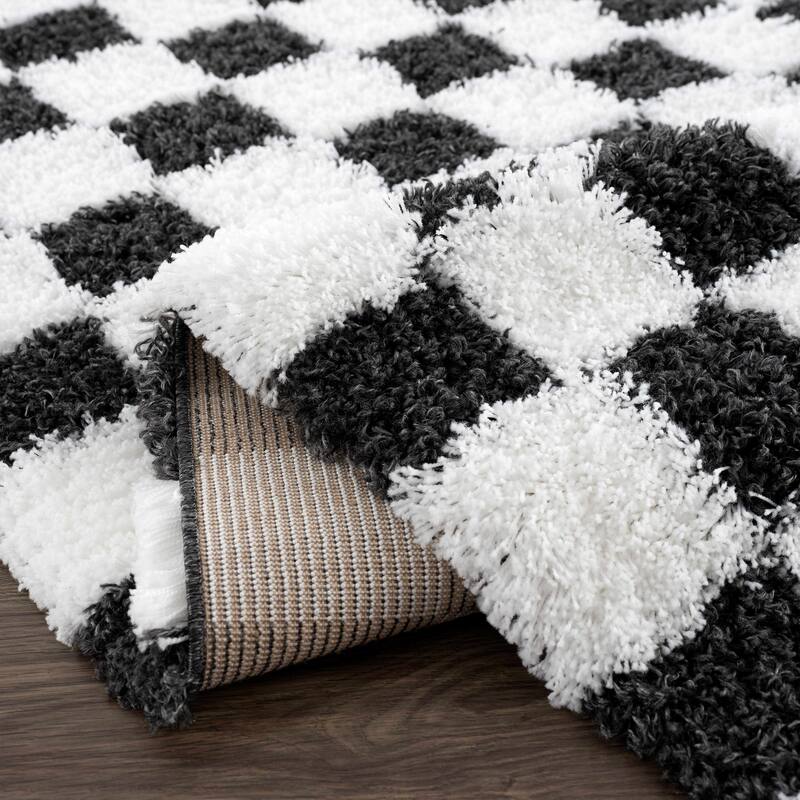 Hauteloom Atira Living Room, Bedroom Area Rug - Contemporary - Plush Pile - Light Gray,Cream - 7'10" x 10'3"