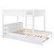 preview thumbnail 11 of 18, Modren Full-Over-Full Bunk Bed With Twin size Trundle,Storage And Desk,Sturdy Frame,s