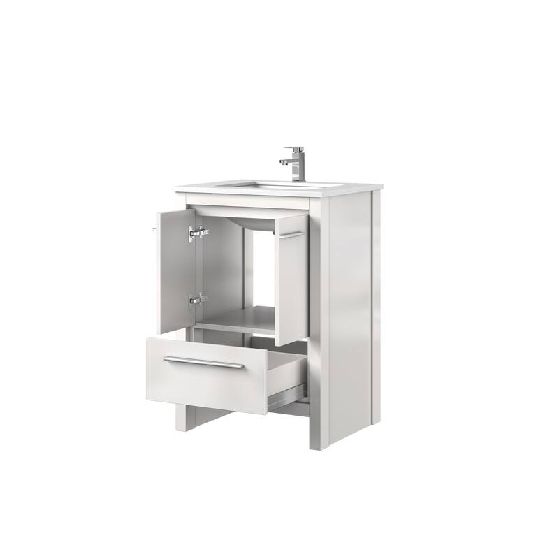Lafarre Bath Vanity Quartz Top, Sink and Chrome Faucet
