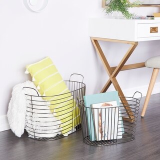 CosmoLiving by Cosmopolitan Metal Contemporary Storage Basket S