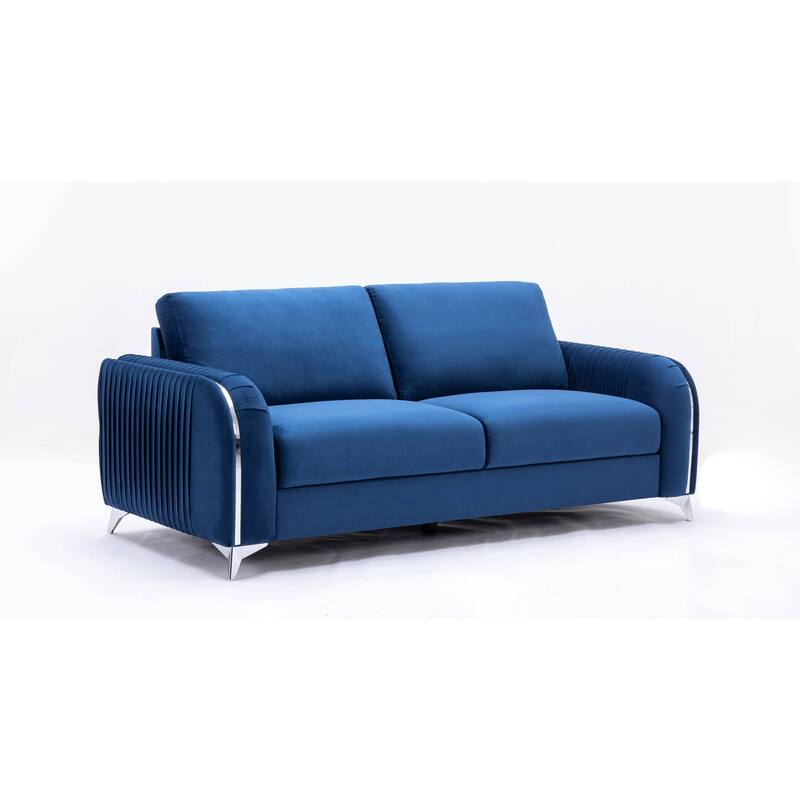 Connor Blue Sofa with Metal Leg