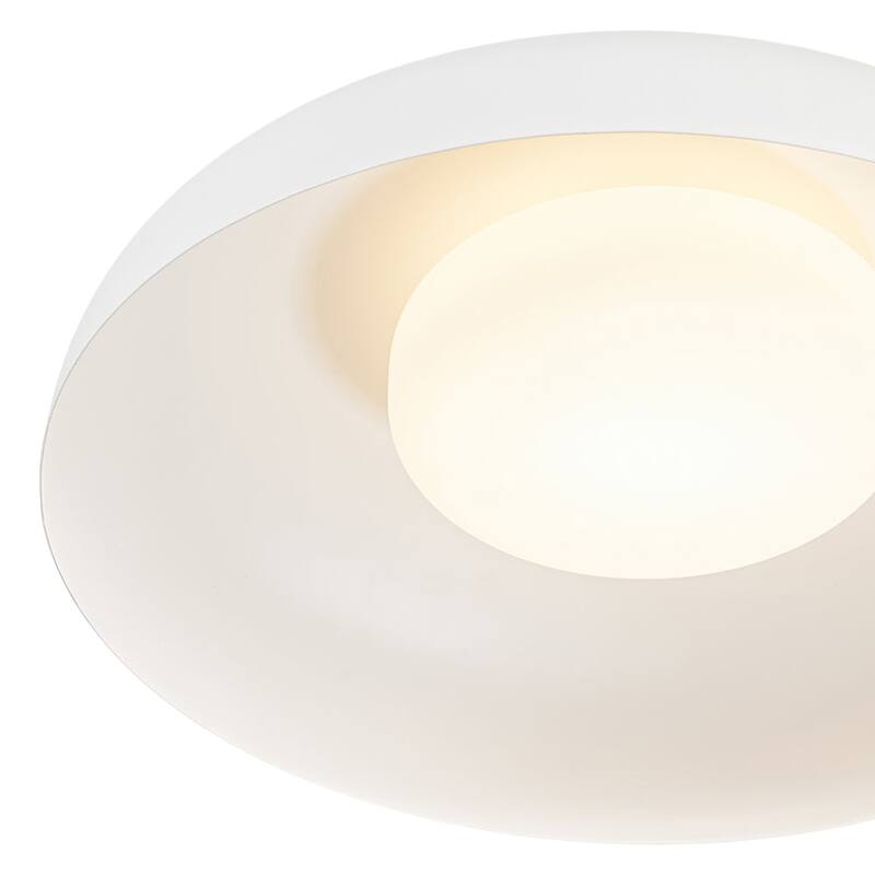 Scandinavian Iron Dome White Glass Dimmable LED Ceiling Light