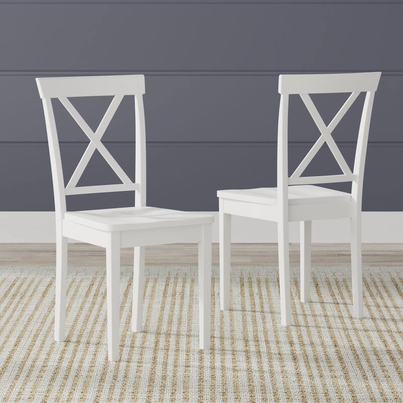 3-Piece Dining Set, 48" Rectangle Wood Table and X-Back Chairs