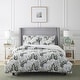 preview thumbnail 1 of 1, Pointehaven 250TC Monstera Combed Cotton Duvet Set Monstera Green - Twin - Twin XL