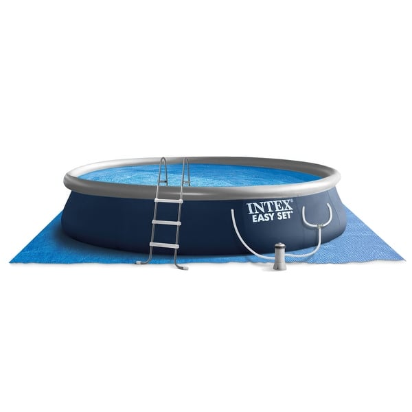 slide 2 of 8, Intex Easy Set 15' x 42" Round Inflatable Outdoor Above Ground Swimming Pool Set