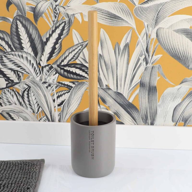Bathroom Accessories with Natural Accents, Modern 6-piece Set
