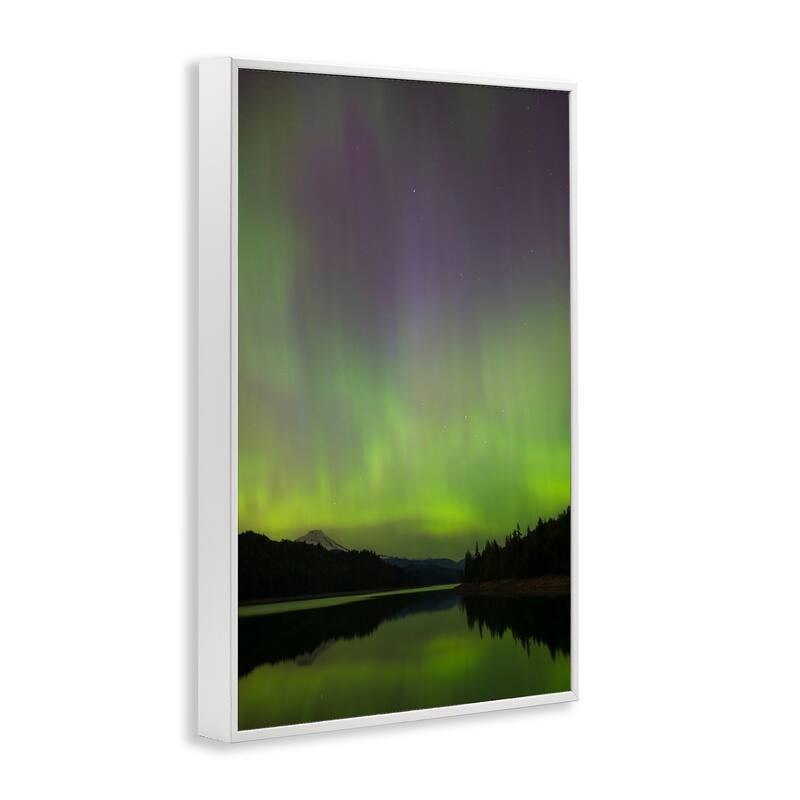Stupell Green Aurora Landscape Framed Giclee Art Design By Nancy Crowell