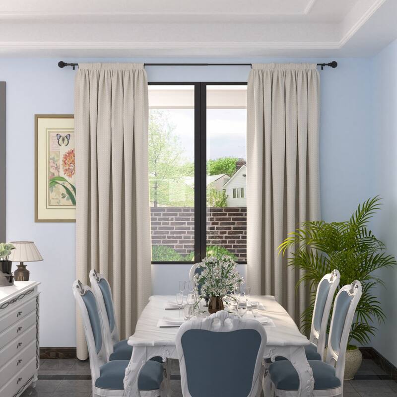 Adjustable Black Single Curtain Rod with Final Set for Window