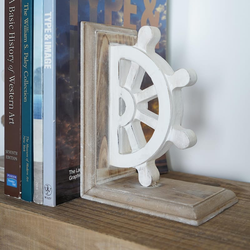 American Art Decor Heavy Duty Wood Bookends for Books/CDs/Vinyls