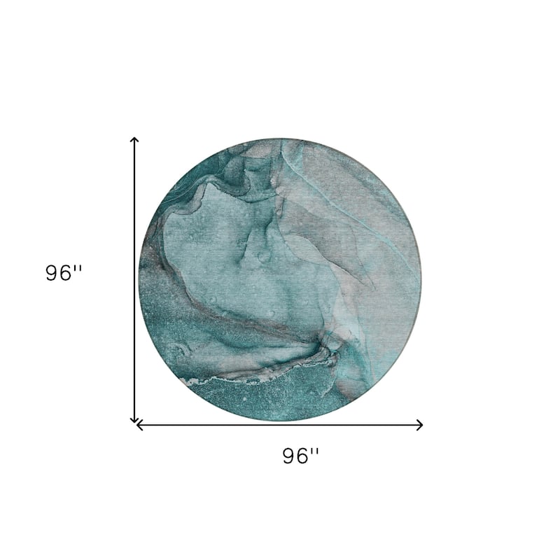 Laro Unique Abstract Weather Resistant Versatile Elegance Round Outdoor Rug - 8' Round