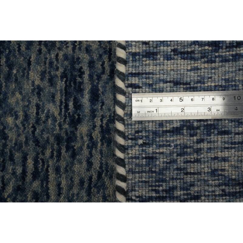 Hand Knotted Oriental 100% Wool Carpet Tribal Animal Pictorial Navy Blue & Blues Gabbeh Area Rug - 11' 9'' X 8' 11''