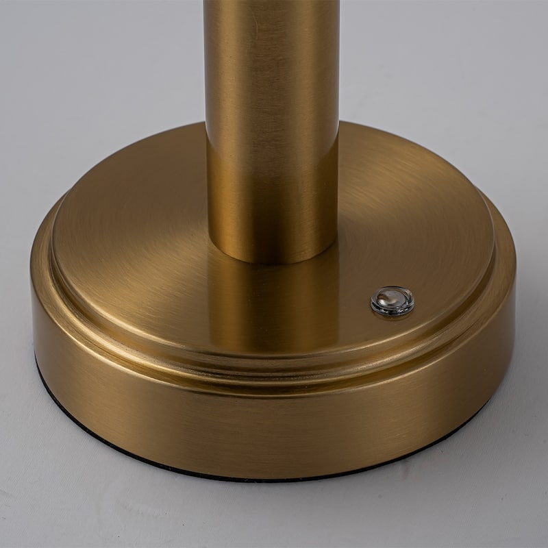 11'' Vintage Rechargeable Cordless LED Table Lamp Touch Control Mini Desk Lamp with Fabric Shade for Bedroom Living Room(2 Pack)