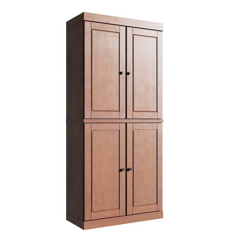 Palace Imports 100% Solid Wood 6-Shelf Bookcase with Solid Doors and Adjustable Shelves
