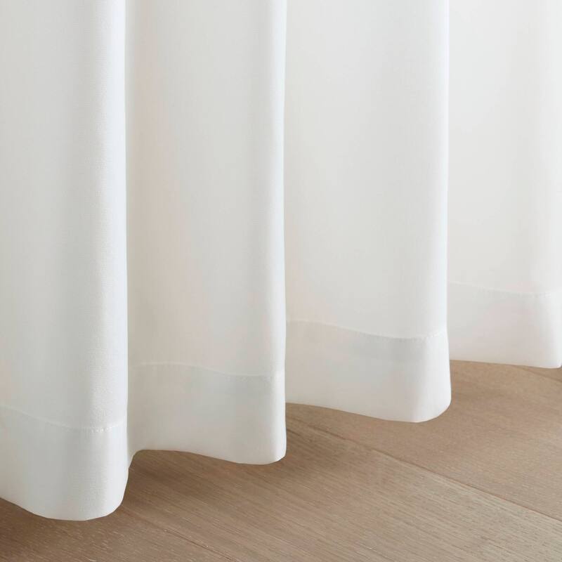 2 PCS Rod Pocket with Back Tab Privacy Curtain Pair White