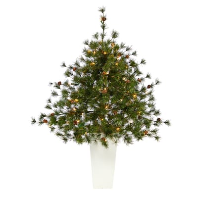 44" Artificial Christmas Tree with 50 Clear Lights in Planter