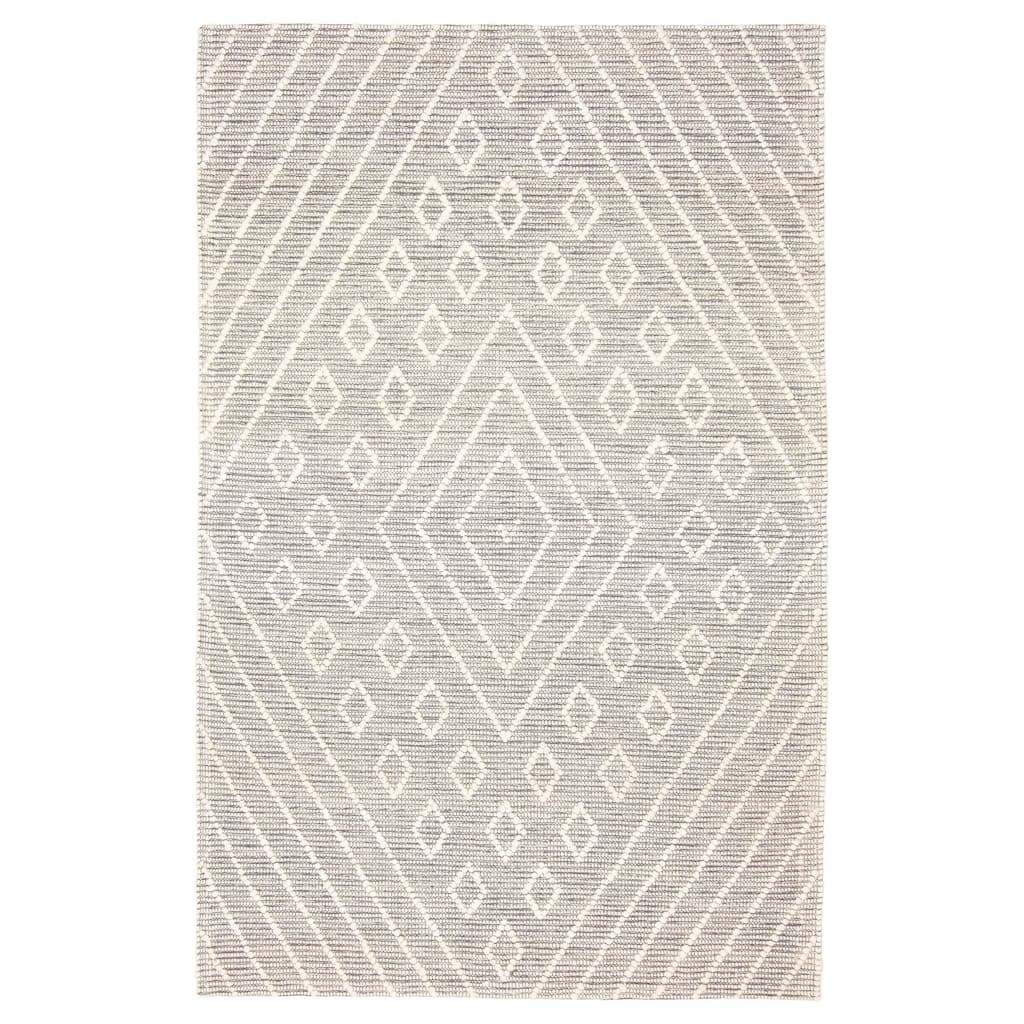ECARPETGALLERY Braid weave Sienna Grey Wool Rug - 5'2 x 7'10