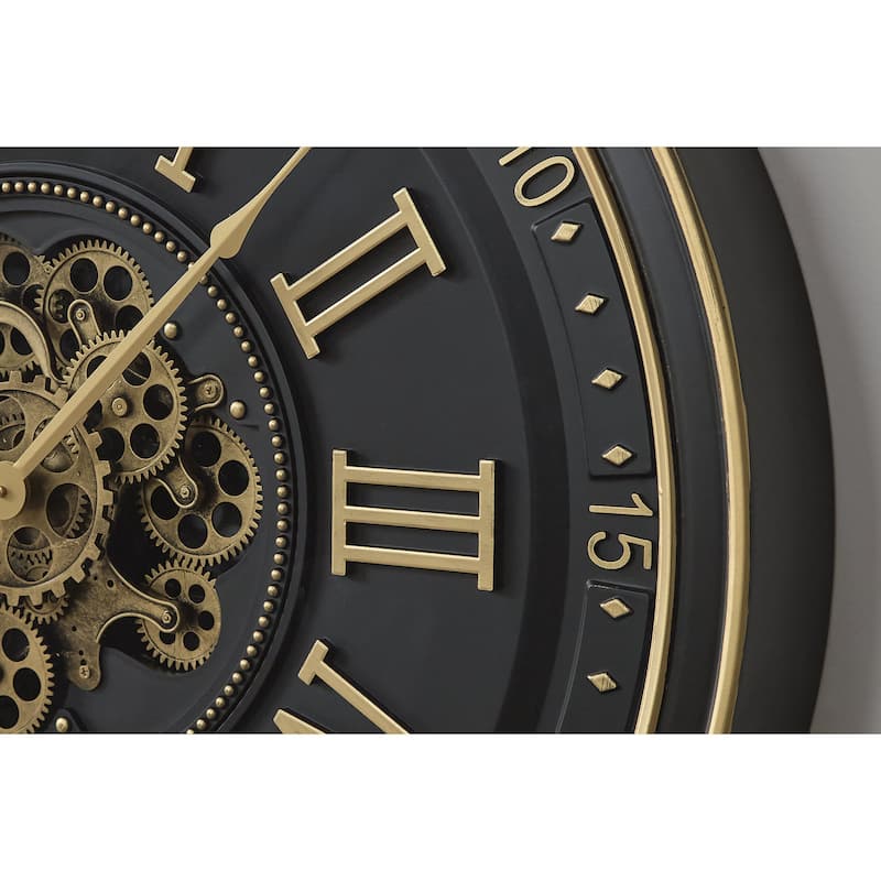 Signature Design by Ashley Dairton Black/Gold Finish Wall Clock - 32" W x 4" D x 32" H