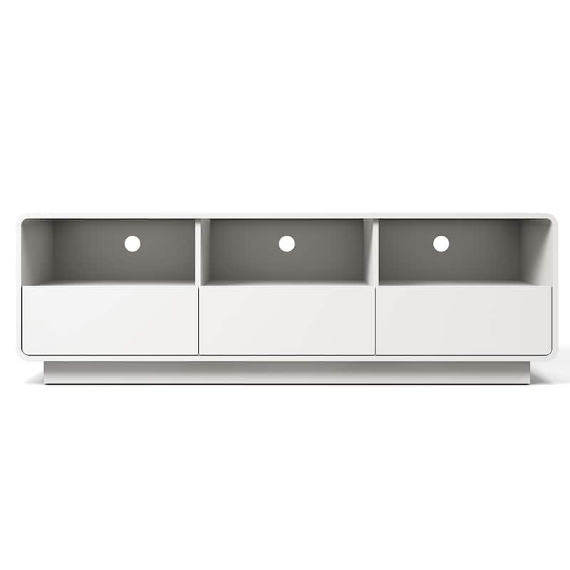 Modern 59-inch TV Stand with LED Lights & Storage - White