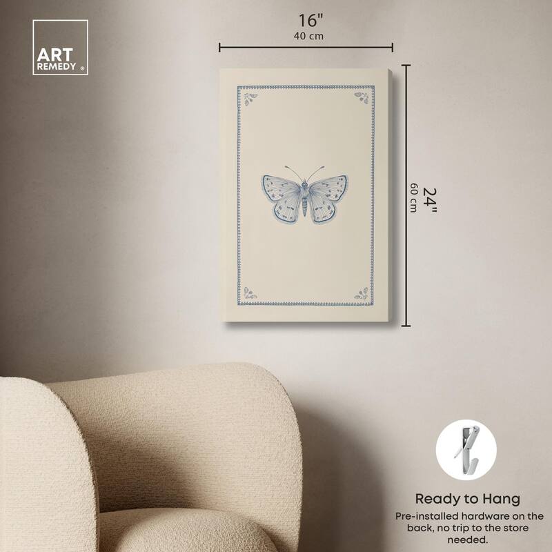 Blue Butterfly II Canvas by Art Remedy, Gallery Wrapped
