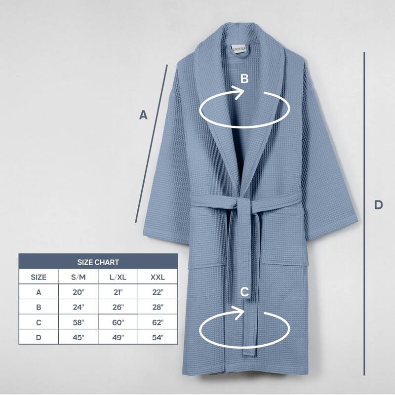 Salbakos Home1961 Lightweight Cotton Waffle Robe – Unisex Spa Bathrobe