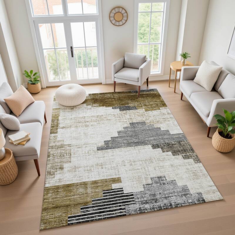 Premium Washable Super Soft Geo Global Mayfield Rug