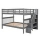 preview thumbnail 6 of 38, Stairway Design Full-Over-Full Bunk Bed with Storage and Guard Rail for Bedroom,Dorm