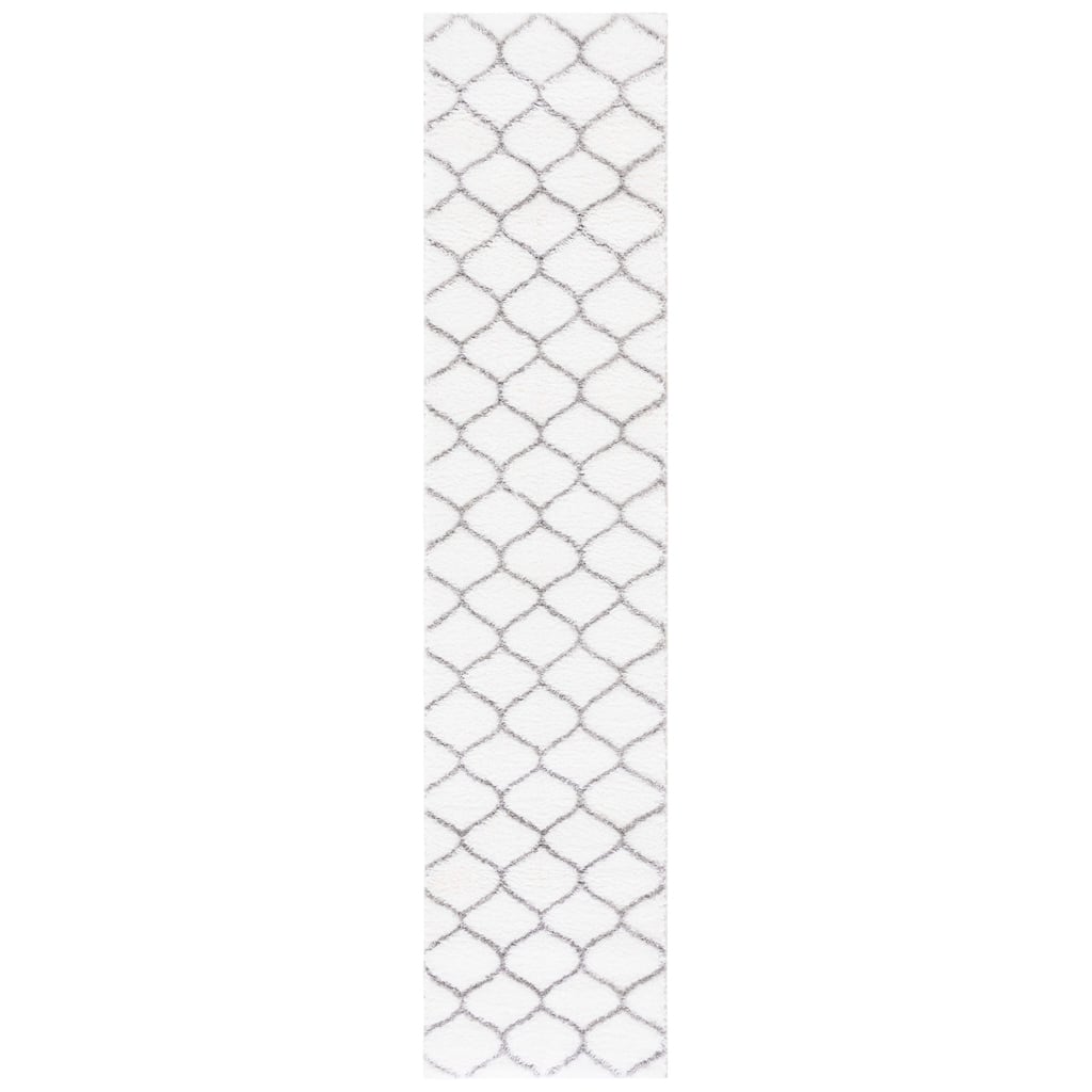 SAFAVIEH, Tahoe Shag Lisl Trellis 1.2-inch Thick Rug - 2' x 9' Runner