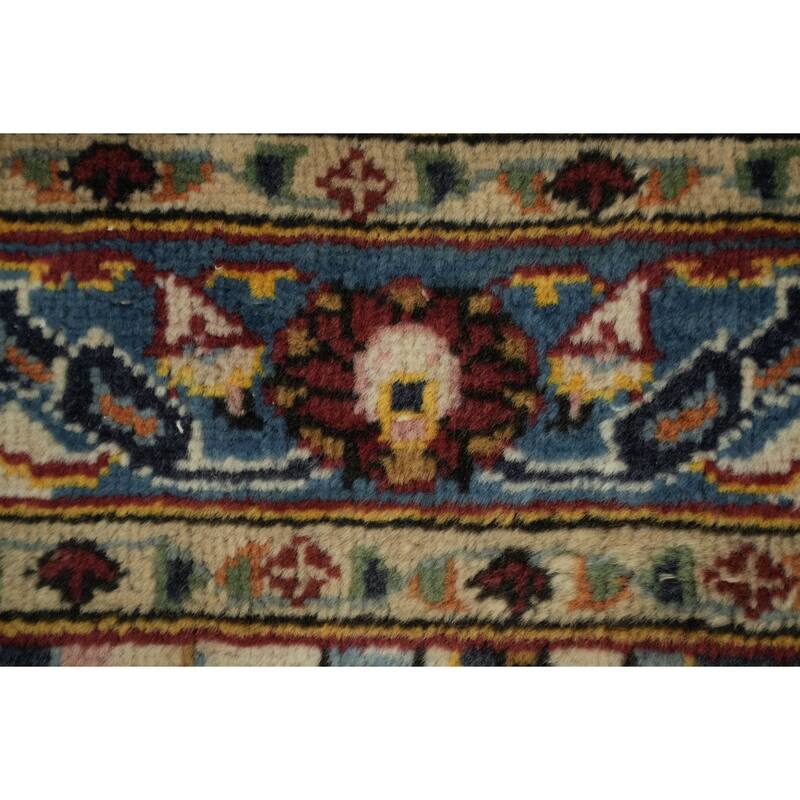 Hand Knotted Oriental 100% Wool Carpet Traditional Floral Red Kashan Area Rug - 13' 5'' X 9' 7''