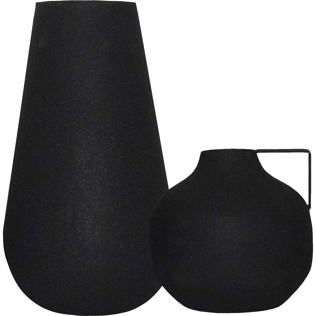 Renwil Roove Indoor Iron Vase, Matte Black