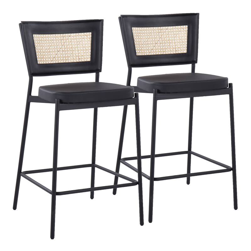 Porch & Den Randolf Rattan Counter or Bar Stool (Set of 2)