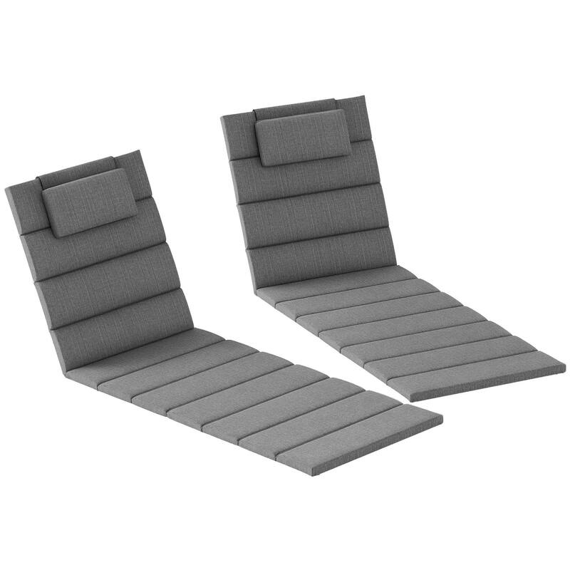 80" x 26" Foldable Lounge Chair Cushions Set of 2, Outdoor UPF50