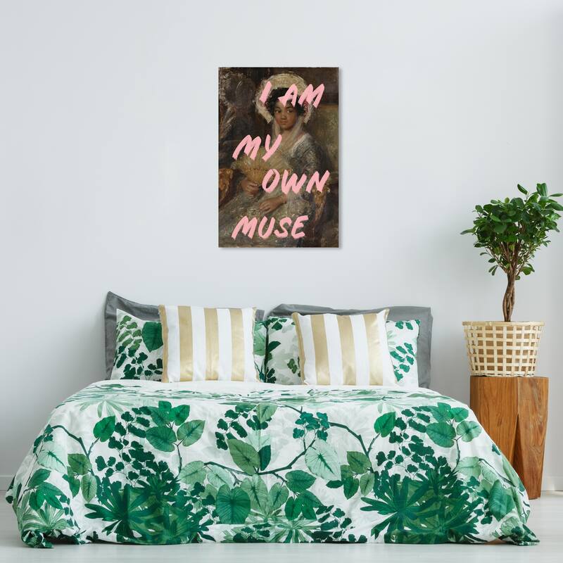 Wynwood Studio Canvas Fashion and Glam My Own Muse II Pink and Light Pink Shabby Chic Wall Art Canvas Print - 36 x 24