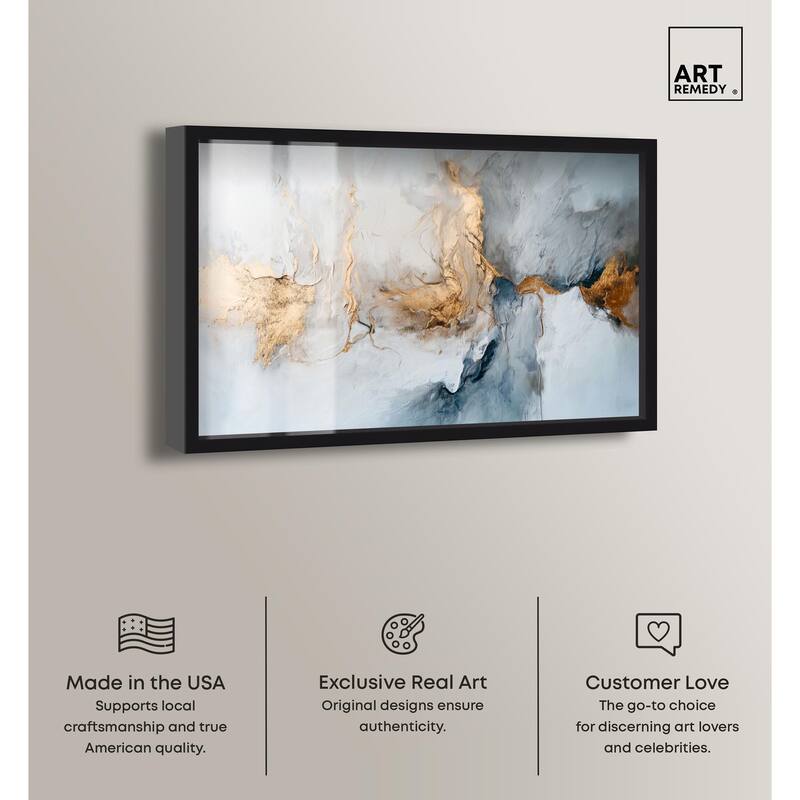 Canvas of Golden Shades Shadowbox by Art Remedy