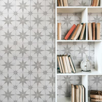 Merola Tile Llama Stella Loire Silver Smoke 9-3/4" x 9-3/4" Porcelain Floor and Wall Tile
