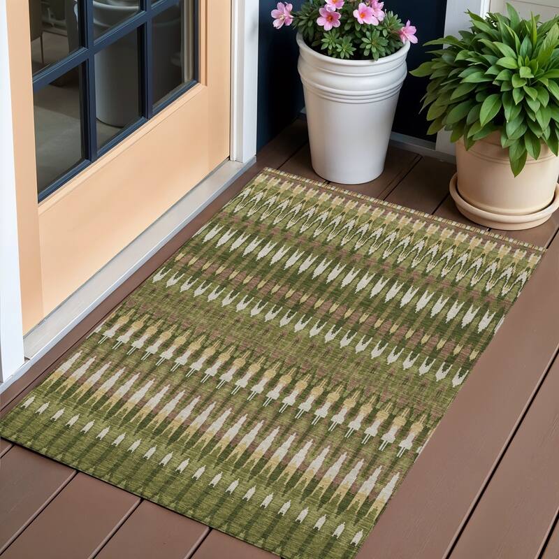 HomeRoots Southwestern Transitional Rectangle Outdoor Rug - 3' x 5'