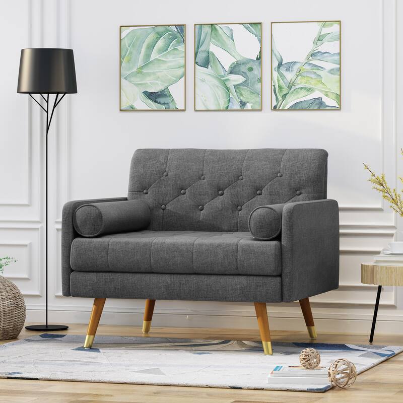 Eugene Fabric Mid-Century Modern Club Chair by Christopher Knight Home - Dark Gray