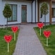 preview thumbnail 2 of 1, 4ct Red Heart Valentine's Day Pathway Marker Lawn Stakes Clear Lights
