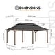 preview thumbnail 11 of 16, Sunjoy 12x20 ft. Wood Gazebo, Outdoor Patio Steel Hardtop Gazebo, Cedar Framed Wooden Gazebo with 2-tier Metal Roof