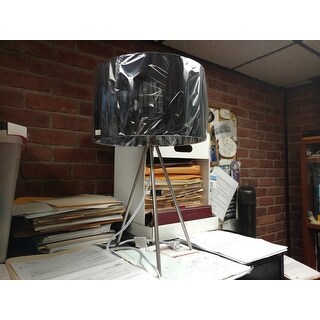 Shop Simple Designs Brushed Nickel Tripod Table Lamp with ...