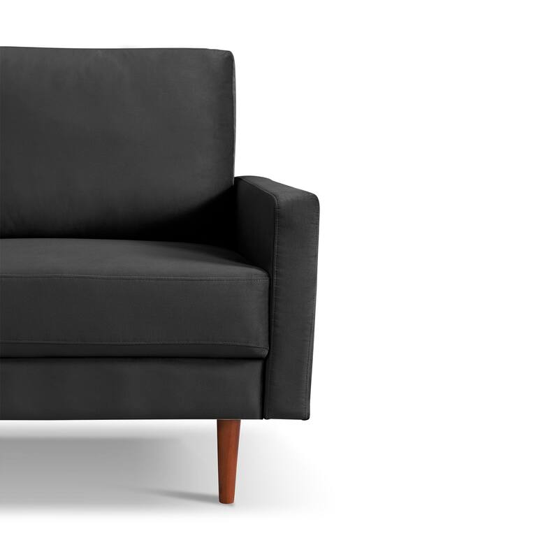 57 Inch Wide Upholstered Loveseat with Square Arms - N/A