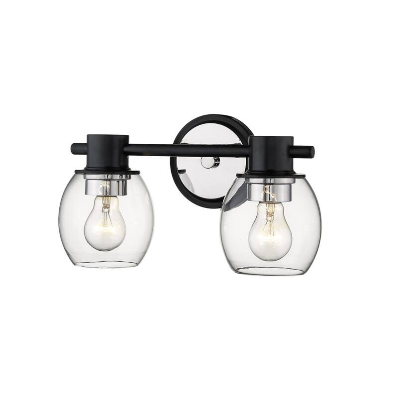 Millennium Lighting 2 Light 14" Wide Bathroom Vanity Light - Matte Black / Polished Nickel