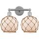 Option Polished Chrome / White Glass with Brown Rope