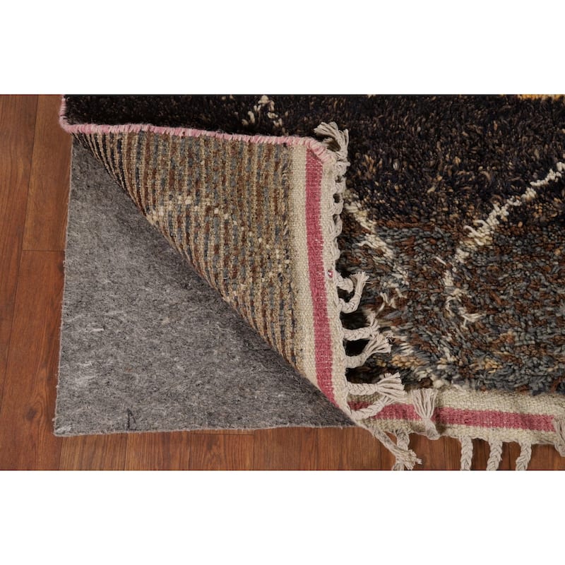 Pink Moroccan Oriental Area Rug Handmade Wool Carpet - 5'10" x 9'8"